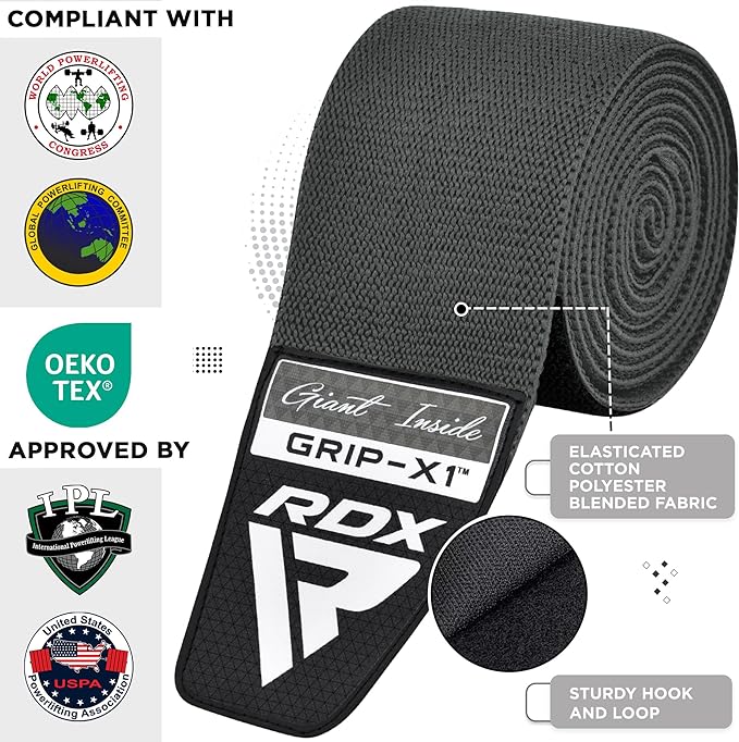 RDX K1 Elasticated Knee Compression Bandage Wraps OEKO-TEX® Standard 100 certified
