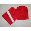 Karate/Taekwondo Red Gi Cotton/Poly 8-OZ Preshrunk Adult/Kids with White Belt