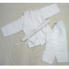 Karate/Taekwondo White Gi Cotton/Poly 8-OZ Preshrunk Adult/Kids with White Belt