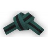Forest Green/Black Stripe Belt 4cm Wide Double Wrap for Karate / Taekwondo / Judo / Kendo / Hapkido