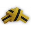 Yellow/Black Stripe Belt 4cm Wide Double Wrap for Karate / Taekwondo / Judo / Kendo / Hapkido