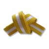 Yellow/White Stripe Belt 4cm Wide Double Wrap for Karate / Taekwondo / Judo / Kendo / Hapkido