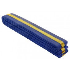 Blue/Golden Stripe Belt 4cm Wide Double Wrap for Karate / Taekwondo / Judo / Kendo / Hapkido