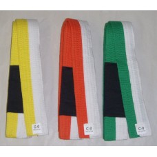 White / Orange Brazilian Jiu Jitsu Belts for Adults, Cotton Material (100% Professional Quality) - Brand New