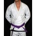 Brazilian Jiu Jitsu Gi for Mens - WHITE/BLACK Pearl Weave 100% Cotton Preshrunk