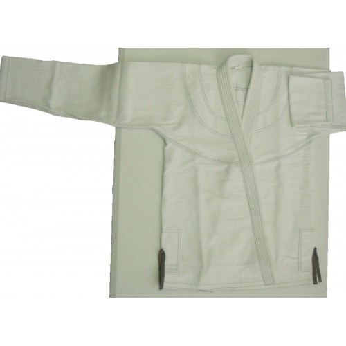 WHITE/GRAY Pearl Weave 100% Cotton Preshrunk Brazilian Jiu Jitsu Gi for Mens 