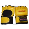 MMA Boxing Open Palm Style Gloves Yellow/Black Genuine Leather Sizes M-XL