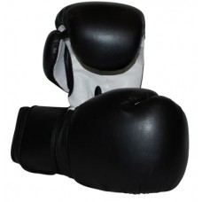 Black Boxing Gloves for Sparring/Competition, Bonded Leather with Air Maxx Palm