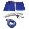 Brazilian Jiu Jitsu Gi Mens - BLUE/RED 100% Cotton Preshrunk BJJ Belt / Rope Included.