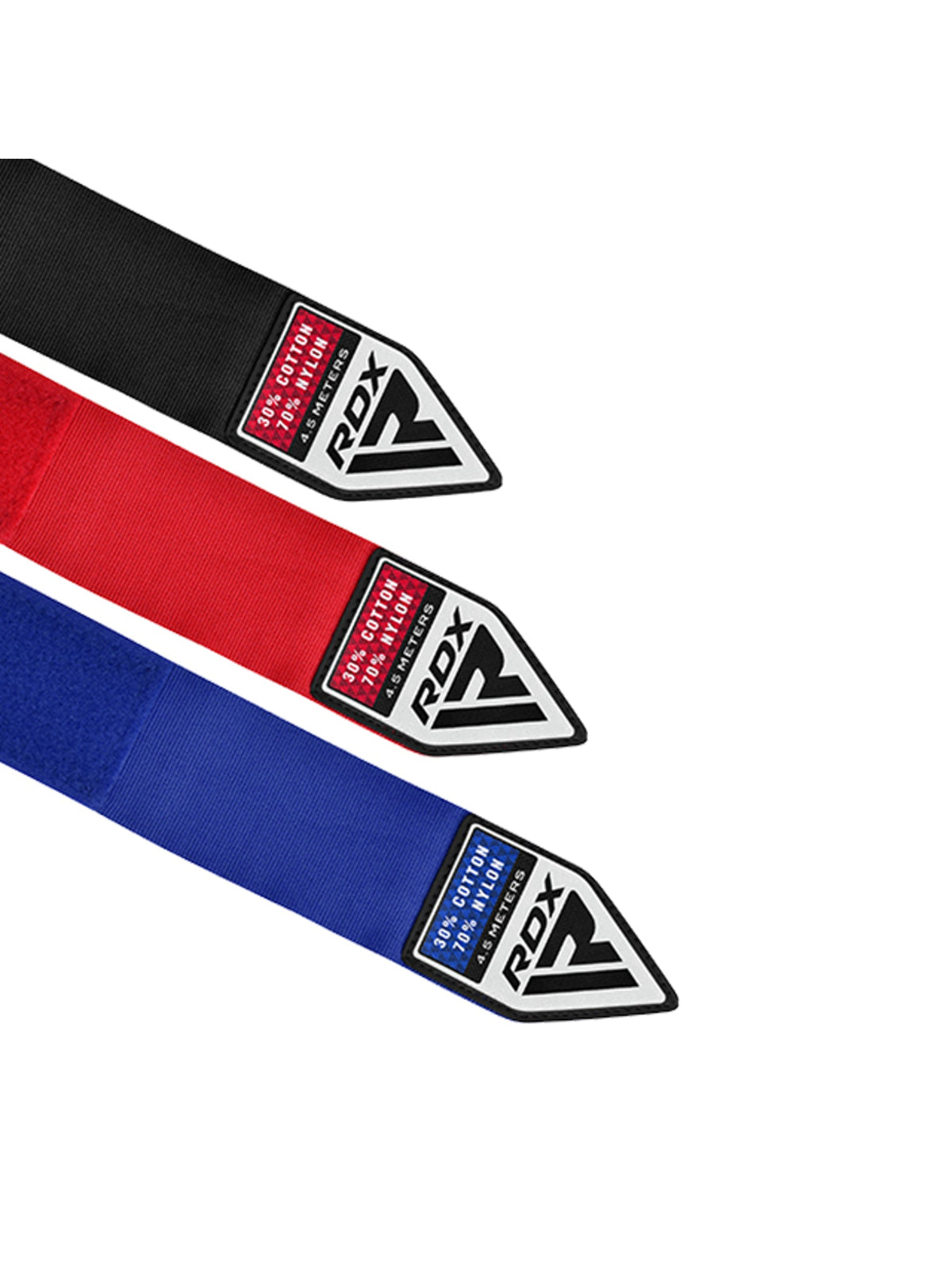 RDX RB Professional Boxing Hand Wraps 3-Pair Combo Set - Black, Blue & Red