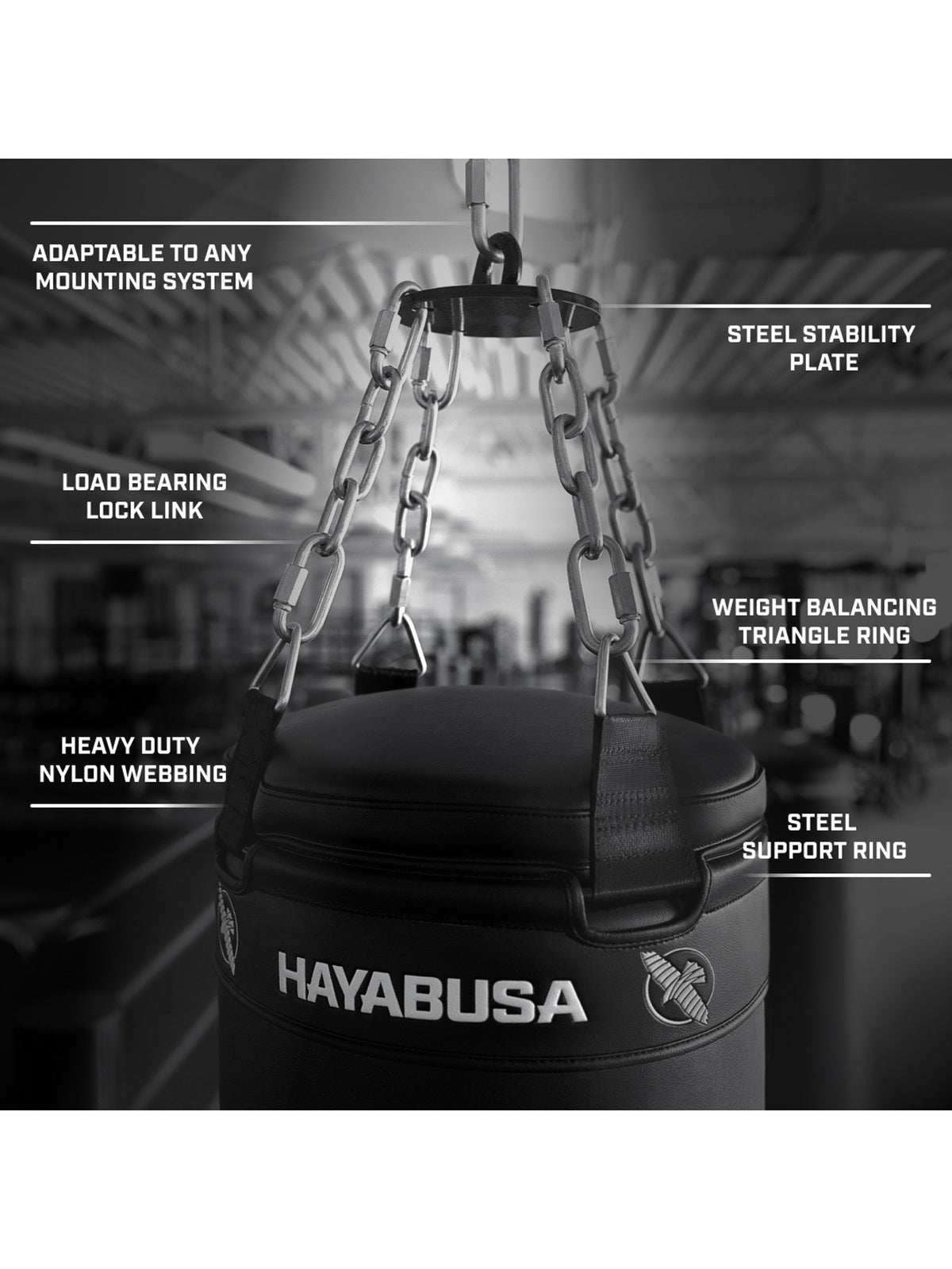 Hayabusa 100lb Muay Thai Heavy Bag, black, image 2
