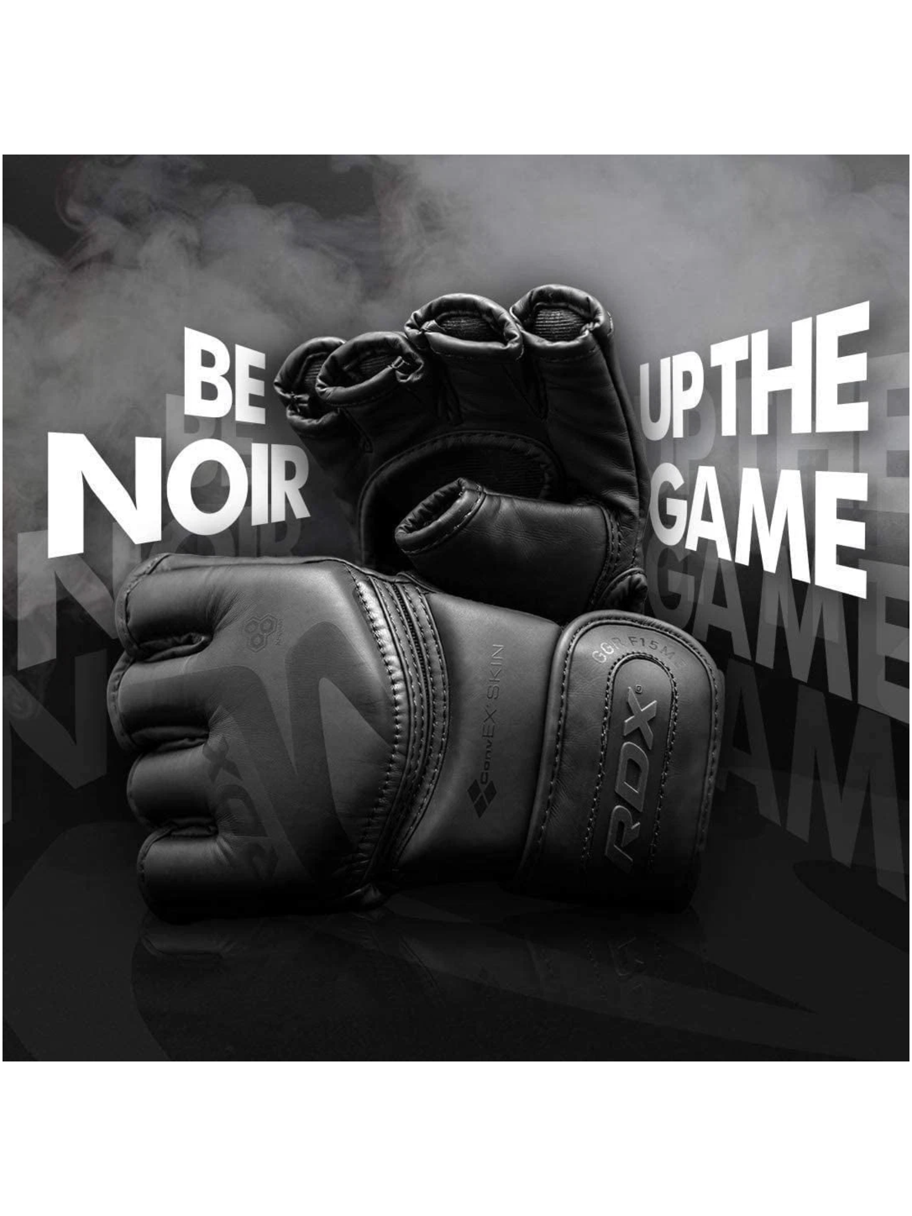 RDX F15 Noir MMA Training Gloves Black