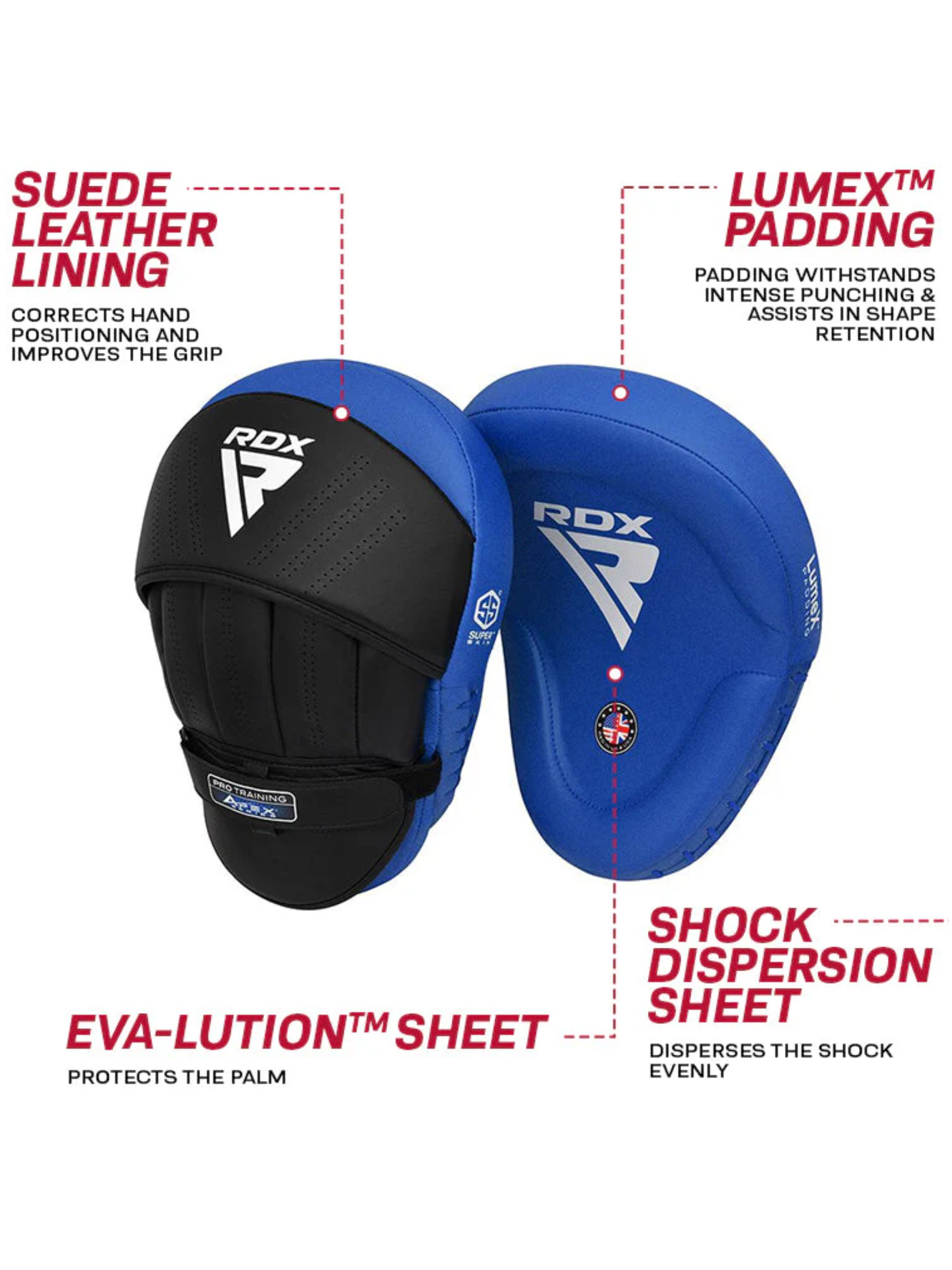 RDX APEX Curved Training Boxing Pads Red, Blue