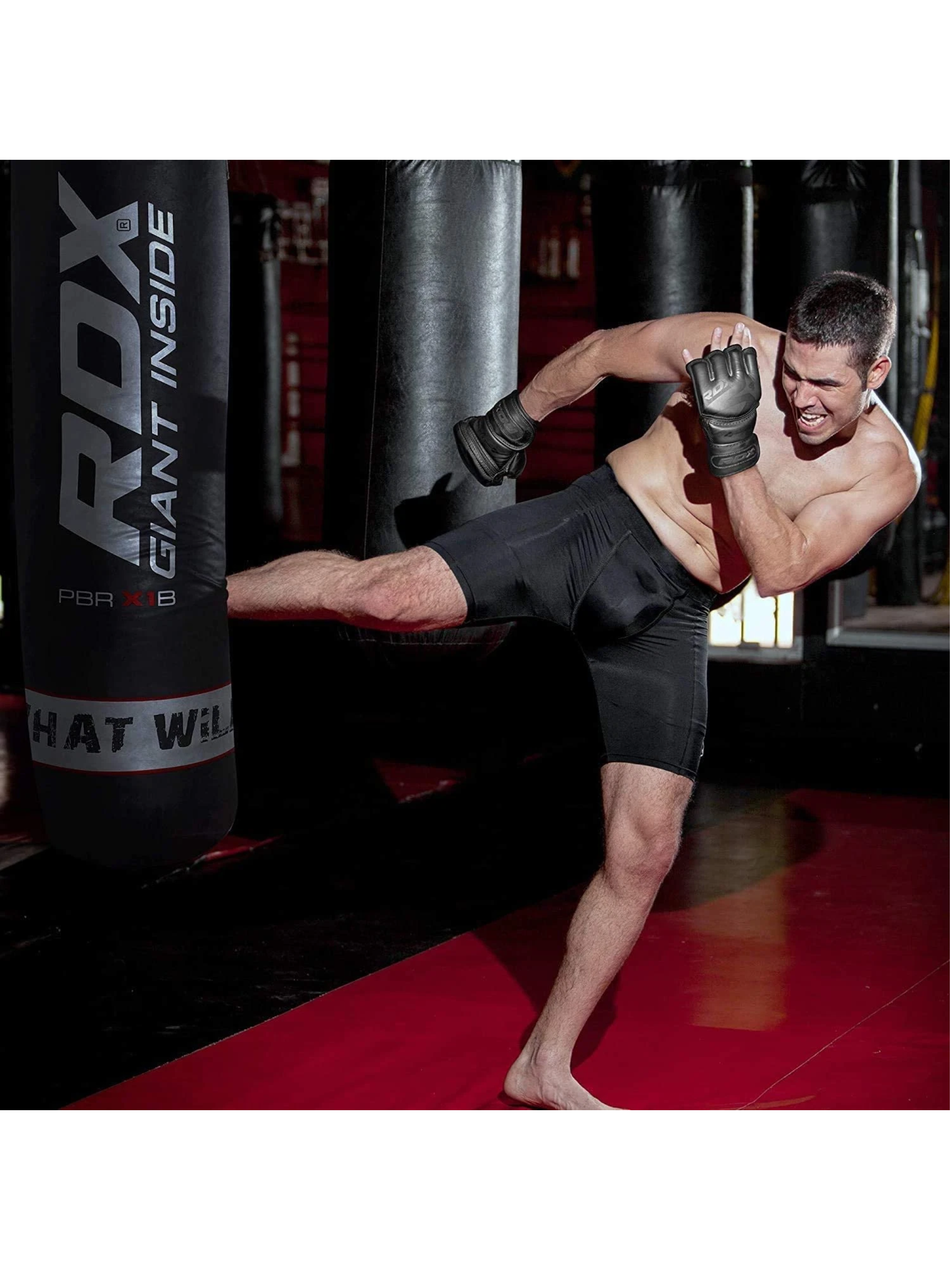 RDX F15 Noir MMA Training Gloves Black
