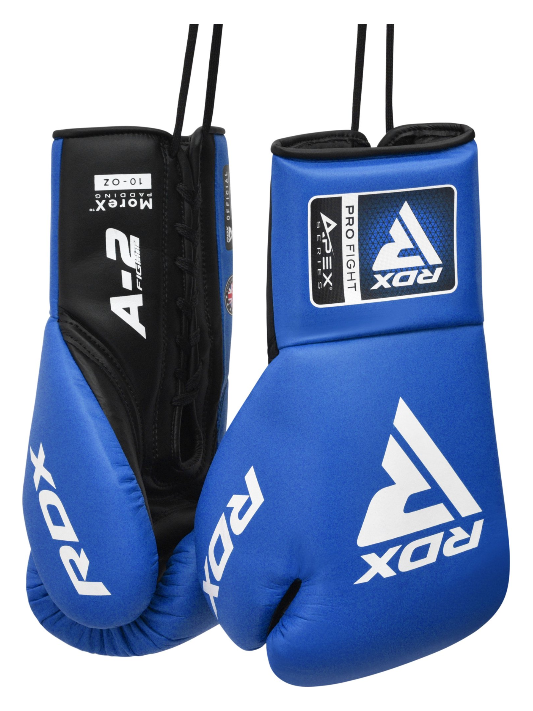 RDX APEX Competition/Fight Lace Up Boxing Gloves Red, Blue