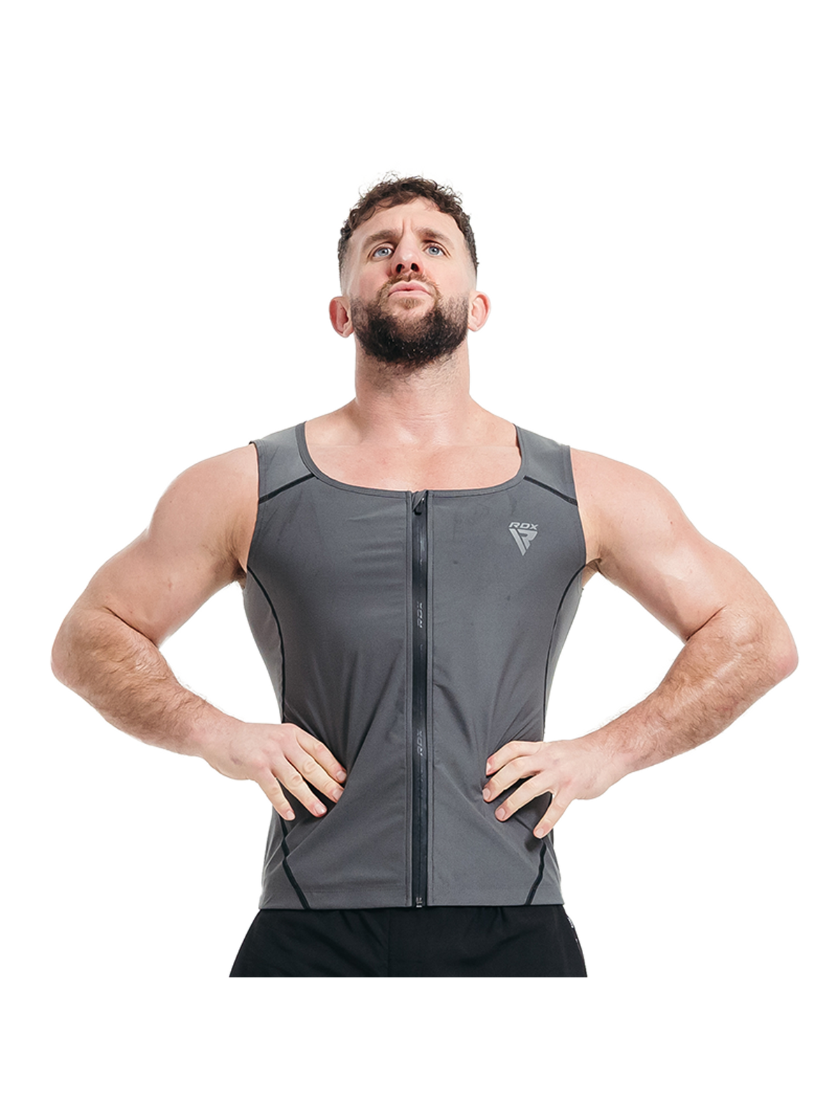 RDX Zippered Men Sweat Vest M2 - Grey
