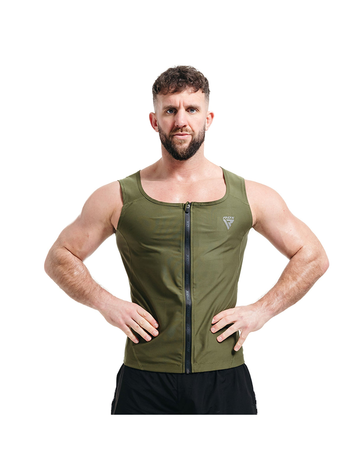 RDX Zippered Men Sweat Vest M2 - Army Green