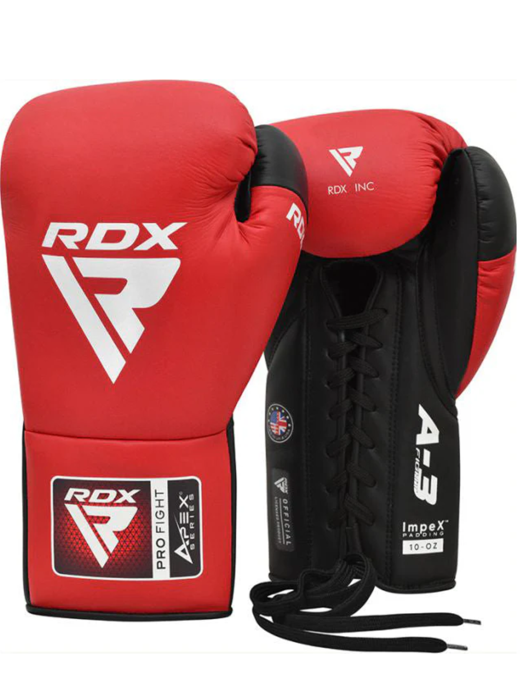RDX PF APEX Competition/Fight Lace Up Boxing Gloves Red, Blue