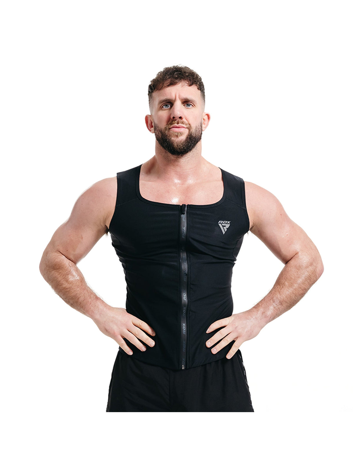 RDX Zippered Men Sweat Vest M2 - Black
