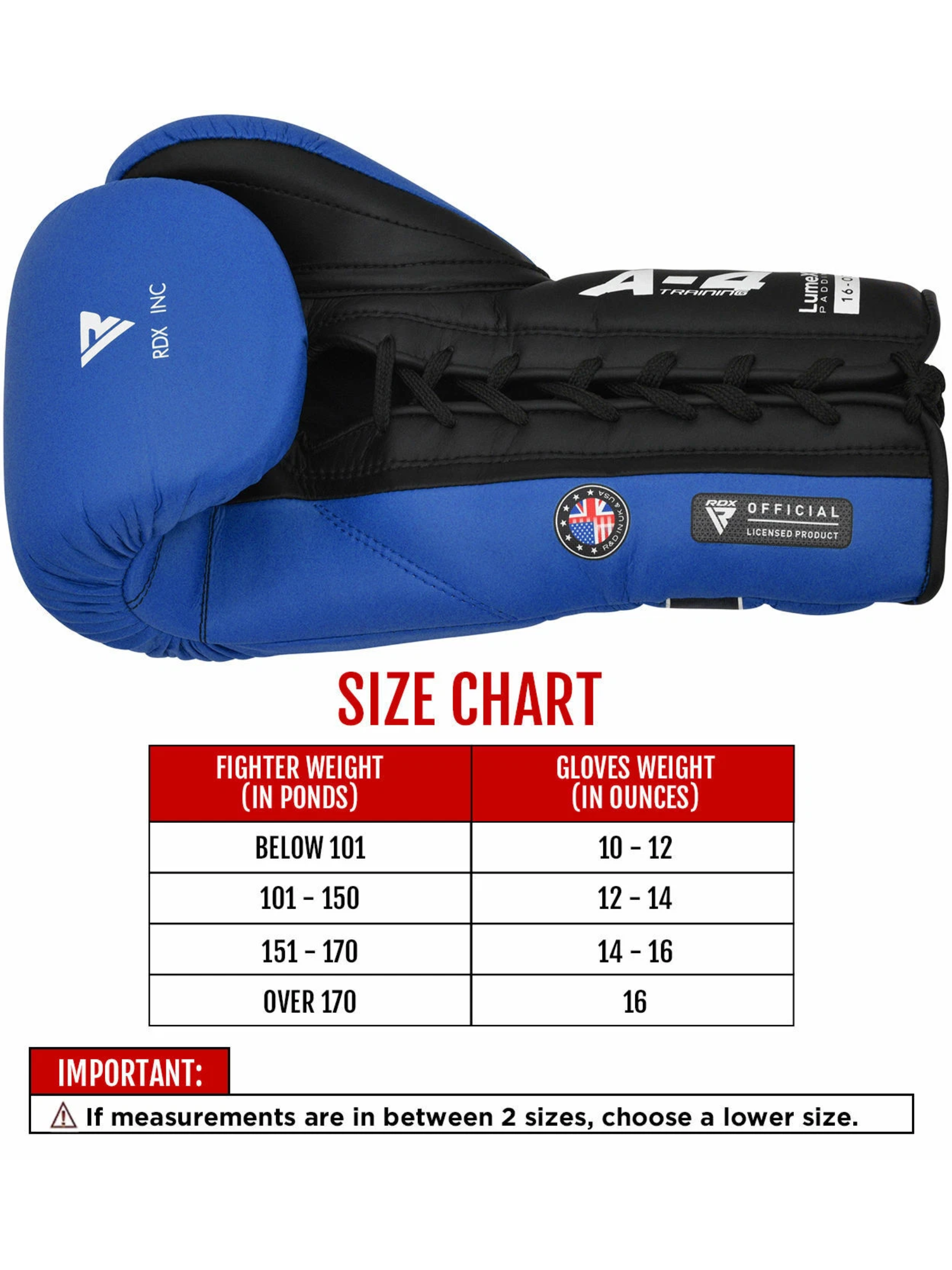 RDX APEX Lace up Training/Sparring Boxing Gloves Red, Blue