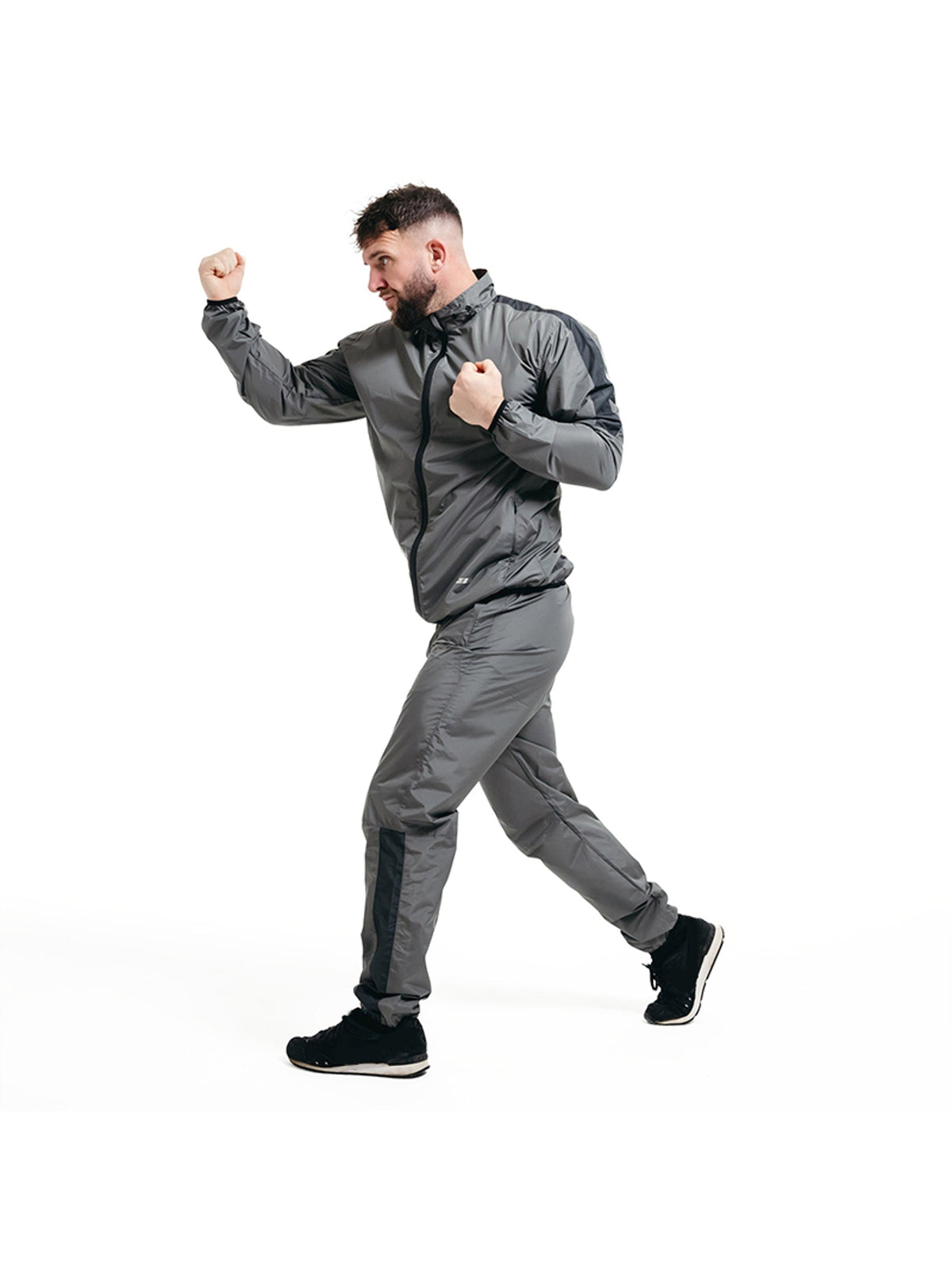 RDX C1 Weight Loss Sauna Suit, grey, studio image 4