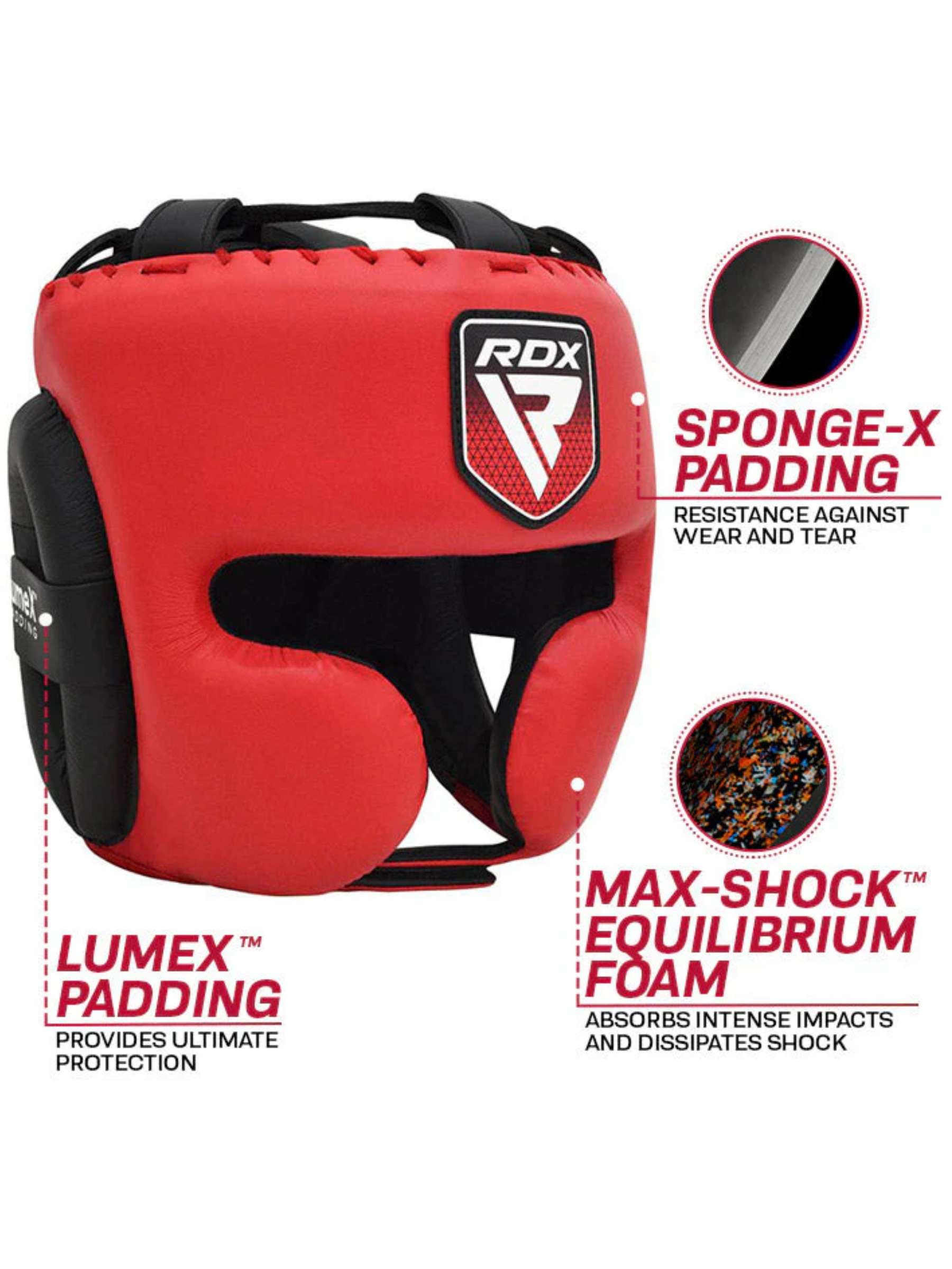 RDX APEX Boxing Head Gear With Cheek Protector Red, Blue