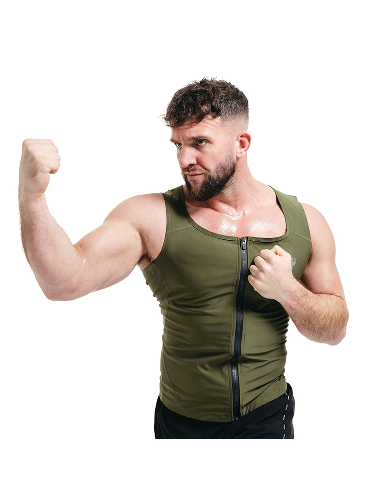 RDX Zippered Men Sweat Vest M2 - Army Green