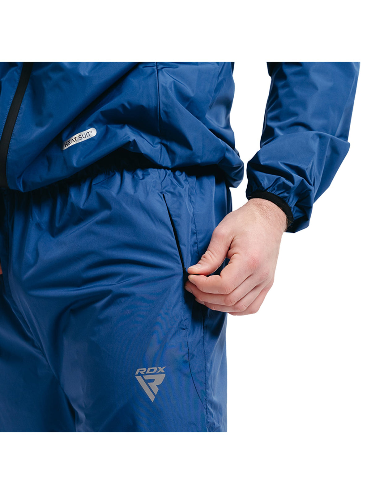 RDX C1 Weight Loss Sauna Suit, blue, studio image 4