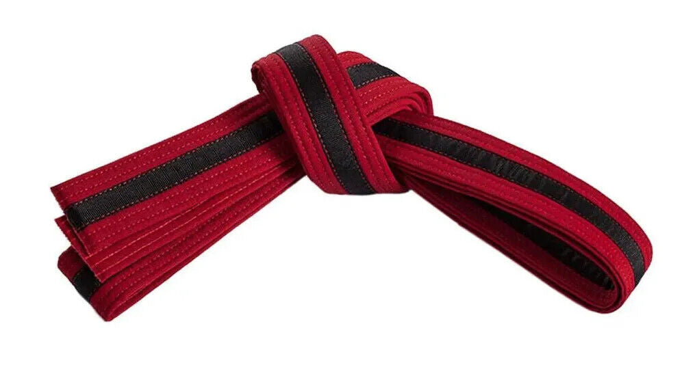 Cinturones de karate, taekwondo y judo de doble capa a rayas para deportes marciales - Envío gratuito