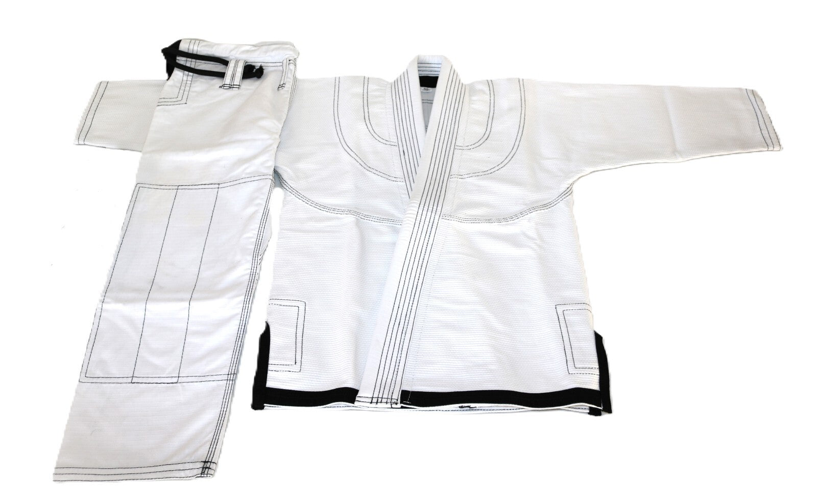 Gi de Jiu Jitsu Brasileño Premium Blanco y Negro 