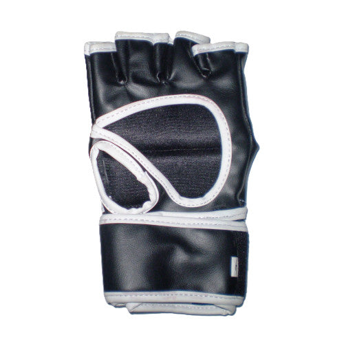Hybrid MMA Gloves in Premium Faux Leather Black/White