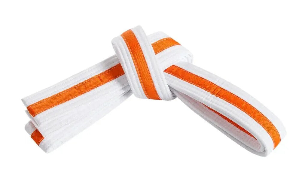 Cinturones de karate, taekwondo y judo de doble capa a rayas para deportes marciales - Envío gratuito