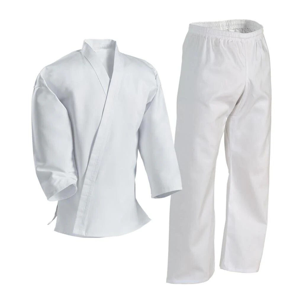 Lightweight 8oz Karate Uniforms White/Black/Red