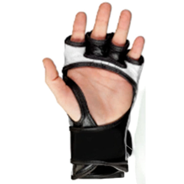 Ultimate MMA Combat Gloves in Genuine Leather White/Black