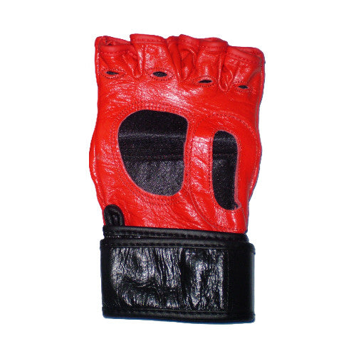 Guantes de MMA Pro-Style para competición en cuero genuino rojo/negro 
