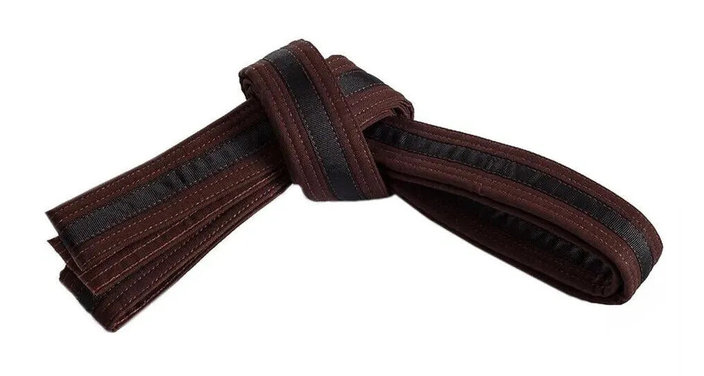Cinturones de karate, taekwondo y judo de doble capa a rayas para deportes marciales - Envío gratuito