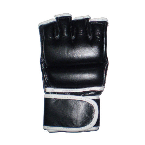 Hybrid MMA Gloves in Genuine Leather Black/White
