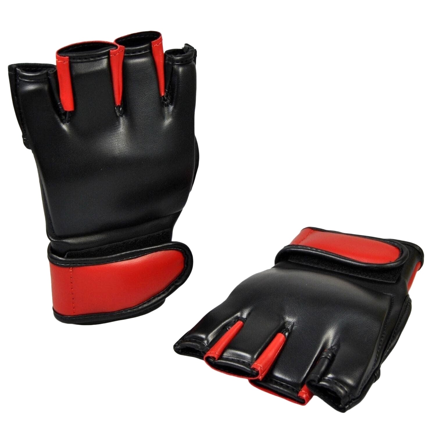 Ultimate MMA Combat Gloves in Genuine Leather Black/Red