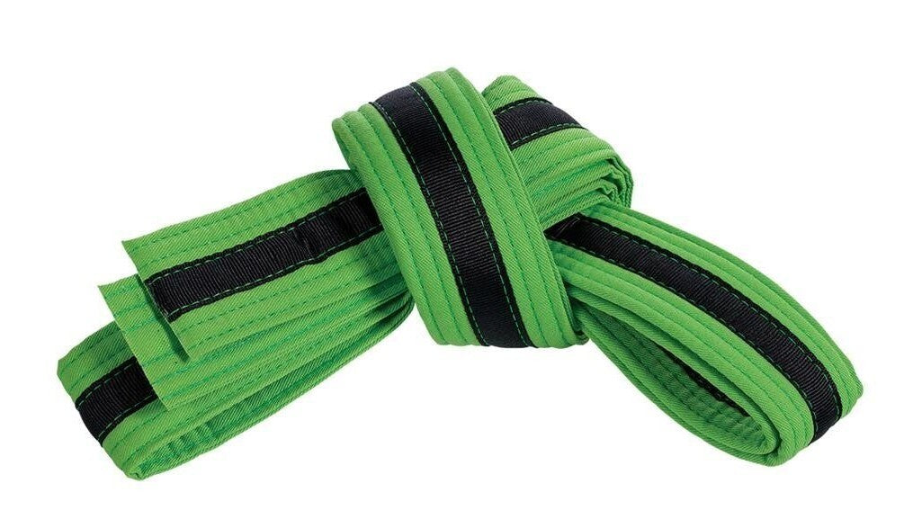 Cinturones de karate, taekwondo y judo de doble capa a rayas para deportes marciales - Envío gratuito