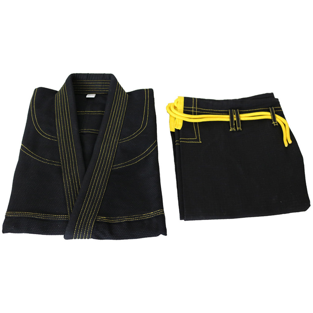 Gi de Jiu Jitsu brasileño premium negro/amarillo 