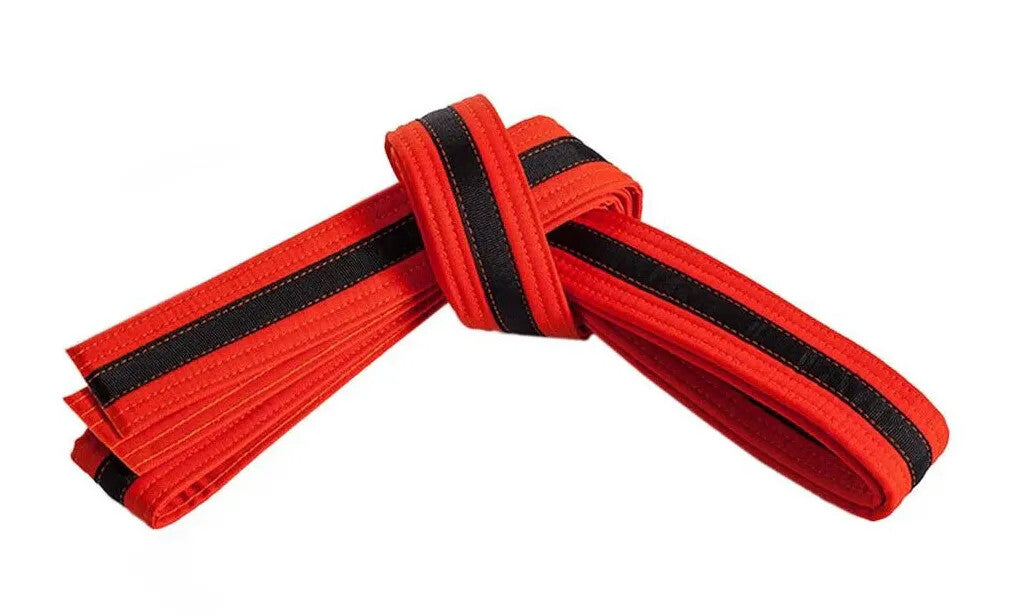 Cinturones de karate, taekwondo y judo de doble capa a rayas para deportes marciales - Envío gratuito