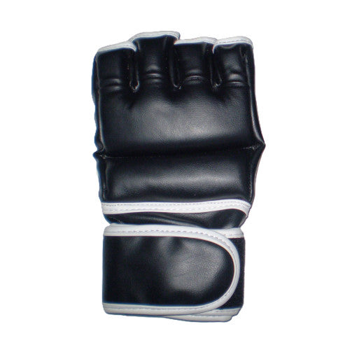 Hybrid MMA Gloves in Premium Faux Leather Black/White