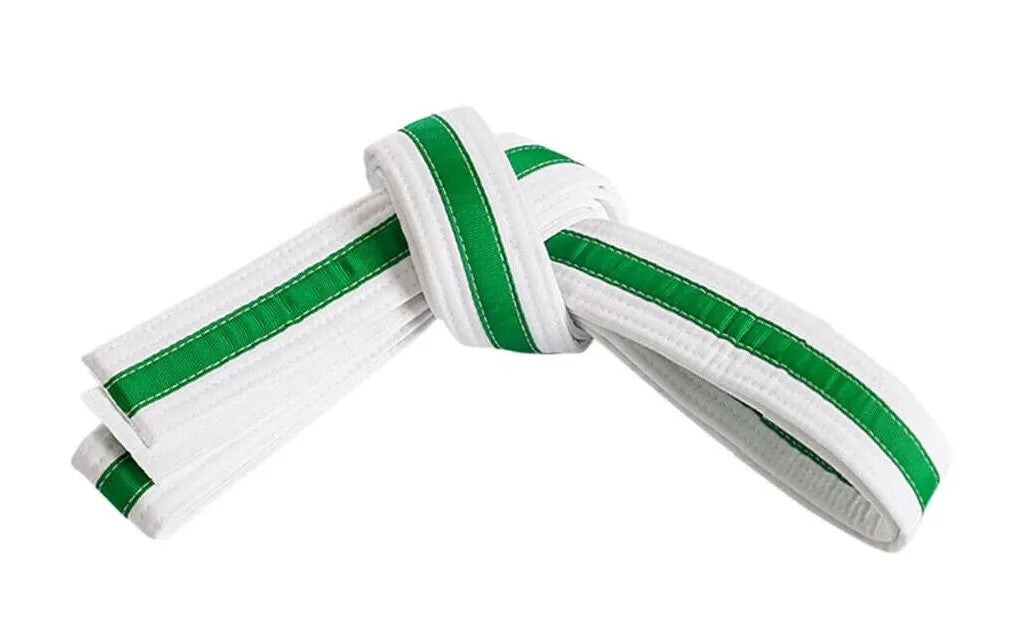 Cinturones de karate, taekwondo y judo de doble capa a rayas para deportes marciales - Envío gratuito