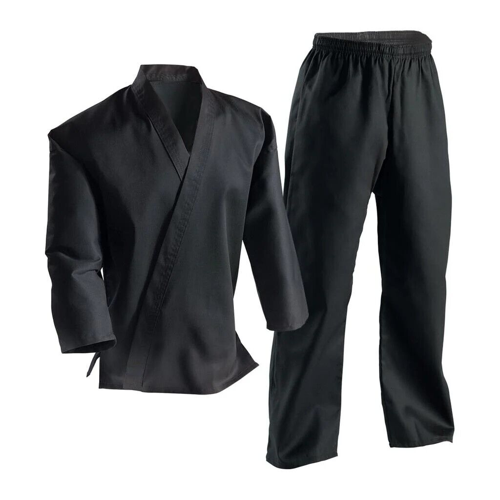 Lightweight 8oz Karate Uniforms White/Black/Red