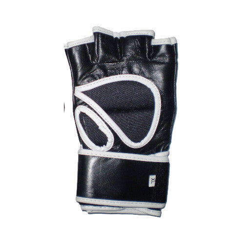 Hybrid MMA Gloves in Genuine Leather Black/White