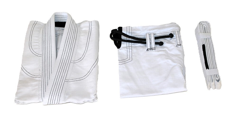Gi de Jiu Jitsu Brasileño Premium Blanco y Negro 