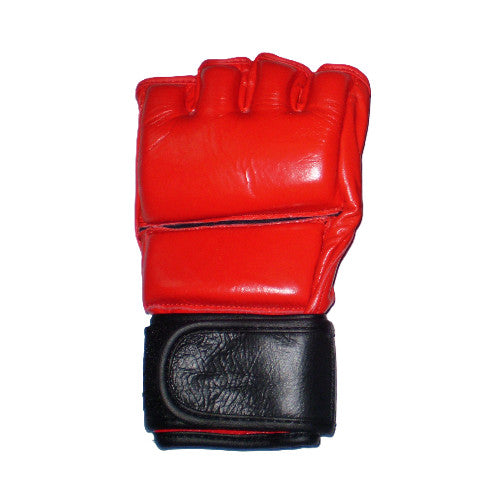 Guantes de MMA Pro-Style para competición en cuero genuino rojo/negro 