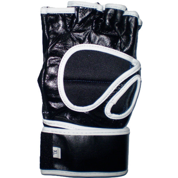 Hybrid MMA Gloves in Genuine Leather Black/Blue/White