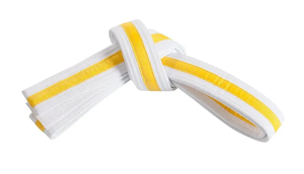 Cinturones de karate, taekwondo y judo de doble capa a rayas para deportes marciales - Envío gratuito