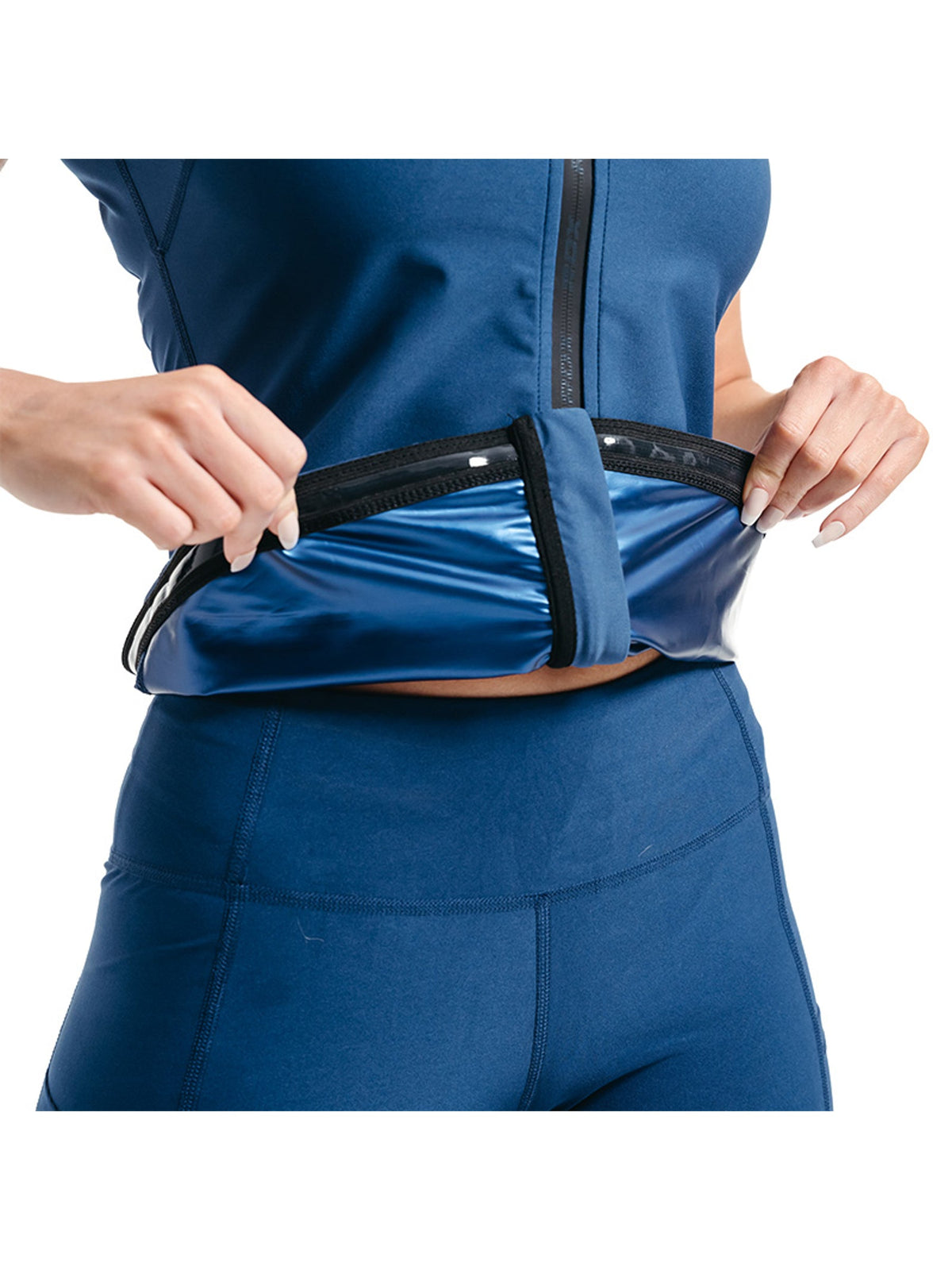 RDX W2 Women Sweat Vest With Zipper - Navy Blue